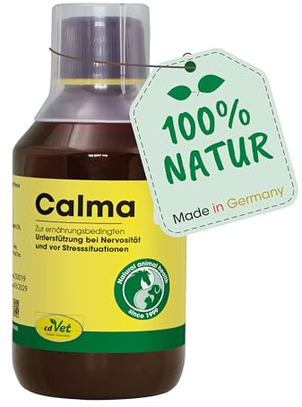 cdVet Naturprodukte Calma 250 ml - Hund, Katze, Pferd - Ergänzungsfuttermittel - Nervosität - Stress - Anspannung - emotionale + körperliche Belastbarkeit - Unterstützung - Gemütsregulierend -