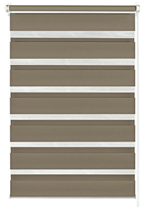 Gardinia 31089 Easyfix Doppelrollo 75 x 150 cm mit einfacher Montage auf dem Fensterflügel durch Kleben oder Klemmen, Mocca