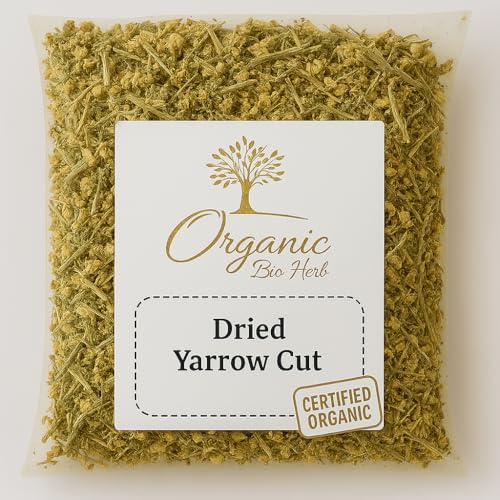 Organic Bio Herbs-Premium Organic Dried Yarrow Flowers - Non-GMO, Sustainably Sourced Herbal Infusion for Teas, Tinctures & DIY Skincare - Handpicked & Air-Dried for Maximum Potency 4 Oz.