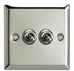 Varilight - 2G 1 or 2W 10A Classic Toggle Switch Chrome - XCT2