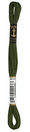 Anchor Sticktwist 4635000-00269 wachholder dunkel Stickgarn, 100% Baumwolle