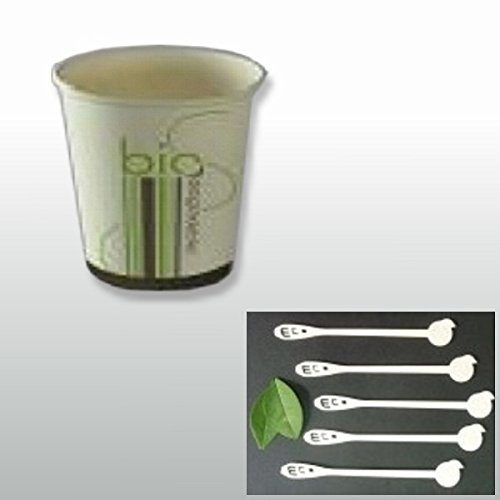 Pack bio éco pour café 100 personnes : 100 gobelets et 100 agitateurs : biodégradables et compostables