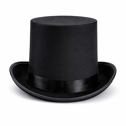 Carnival Toys Cappello a Cilindro Nero Elegante per Uomo – Accessorio per Costume Carnevale e Halloween