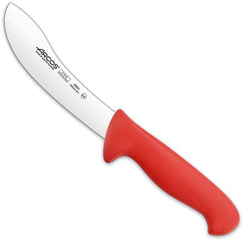 Arcos Serie 2900, Coltello Danese Coltello Scuoiamento, Lama Acciaio Inossidabile NITRUM 160 mm, Manico Polipropilene, Colore Rosso