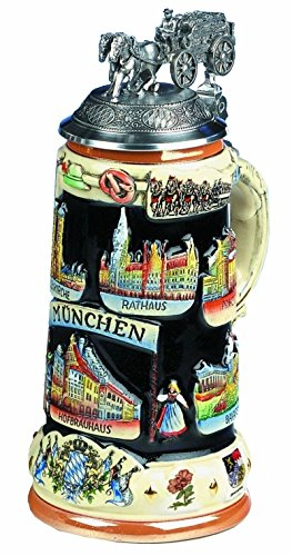 KING Chope de bière allemande Munich panorama chope 0,75 litres