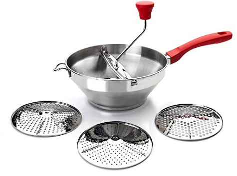 Ibili 742424 Kartoffelstampfer mit 3 Scheiben Edelstahl Silber 24 cm