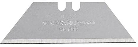 Stanley Trapezklingen 1992 (ohne Lochung, 62mm Klingenlänge, für allgemeine & schwere Schneidarbeiten in Teppich & Vinyl, 400 Stück in einer Kunststoff-Box) 4-11-921, Silber