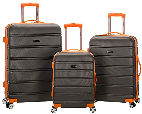 Rockland Melbourne Hardside expandible Spinner Wheel Equipaje, Carbón, 3-Piece Set (20/24/28), Maleta rígida expandible con Ruedas giratorias Melbourne