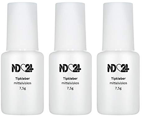 Tipkleber Pinsel Flasche Set Nagelkleber - Mittelviskos - Studio Qualität (3 x 7