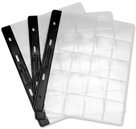 SCHULZ Münzalbum mit 10 Blättern | 20 Taschen pro Seite (34x34mm) | Säurefreie Hüllen | Mittelgroße Münzen