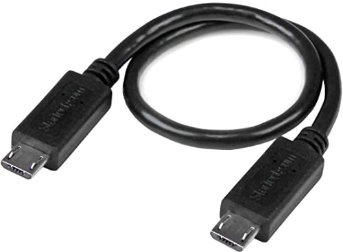 StarTech.com Câble USB OTG Micro USB vers Micro USB de 20 cm - Adaptateur USB On-The-Go - M/M - Noir (UUUSBOTG8IN)
