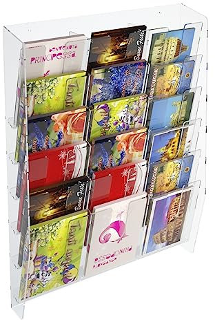 Avà srl Wanddisplay für Karten aus Plexiglas transparent mit 18 Fächer