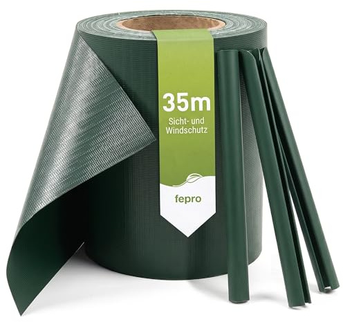 Sichtschutz PVC - Grün RAL 6005-35m (7m²) - Doppelstabmatten Zaunfolie Windschutz blickdicht Windschutz