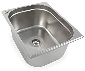Edelstahl Spülbecken Camping Spüle Waschbecken + Ablauf 1 1/2 325x265x200mm (ad-ideen)