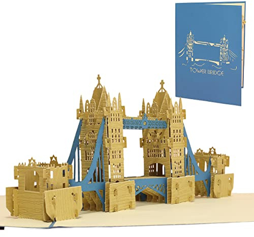 Pop-Up Karte Tower Bridge – 3D Reise Grußkarte, N187 | Tower Bridge, London, Papierkunst, aufklappbar, Reisegeschenk, England