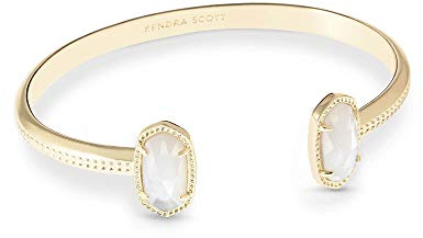 Kendra Scott Elton Cuff Bracelet for Women, Fashion Jewelry, 14k Gold-Plated, Ivory Mother of Pearl