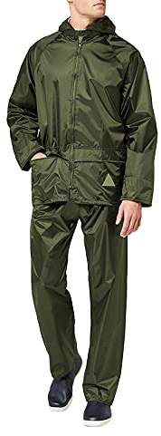 Result Men’s Rain Suit with Rain Jacket and Rain Trousers, Waterproof, M, Olive