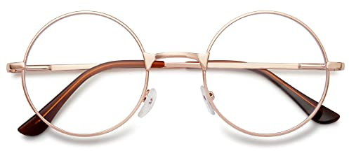 VEVESMUNDO Nickelbrille Lesebrille Runde Retro Klein Metall Lesehilfe Brille Für Herren Damen