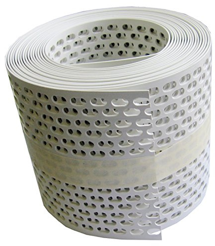 Premium Traufgitter & Vogelschutzgitter aus Hart-PVC – UV-stabilisiert & Witterungsbeständig – Lüftungsband für Dach-Traufe & Fassade – Schutz vor Vögeln & Laub - 50 mm weiß/Rolle a 5 lfm