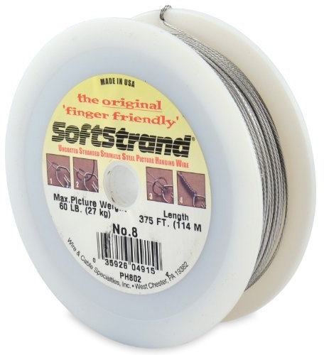 WCS Softstrand, Uncoated Stranded Stainless Steel Picture Wrapping Wire, Size #8, 60 lb / 27 kg, 375 ft / 114 m