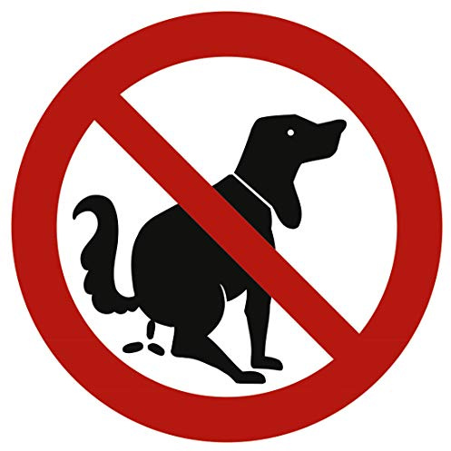 Schild Verbotszeichen Hier kein Hundeklo Alu 20 cm (Hundekot, Hundehaufen, Hundetoilette) wetterfest