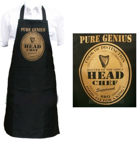 Pure Genius Guinness Novelty Apron. BBQ or Kitchen. Men & Women. Fantastic Gift!