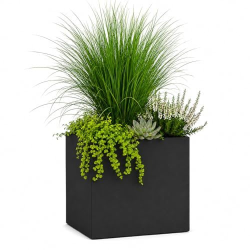 Pflanzwerk® Pflanzkübel Cube Anthrazit 30x34x34cm *Frostbeständig* *UV-Schutz* *Qualitätsware*