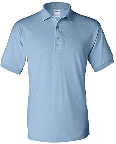 Gildan Adult DryBlend Jersey Short Sleeve Polo Shirt (L) (Light Blue)