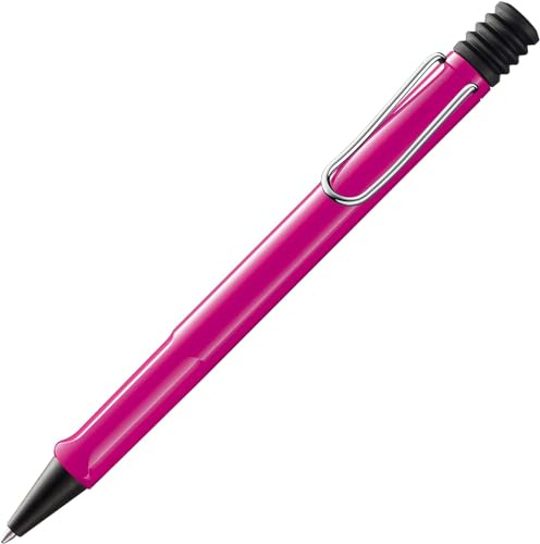Lamy safari pink Kugelschreiber - zeitlos klassischer Kuli mit ergonomischem Griff & robustem ASA-Kunststoff - inkl. Großraummine M 16 in Strichbreite M in blau