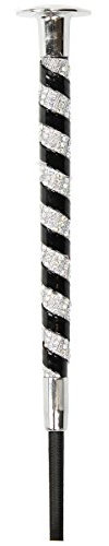 Manico Crystal QHP frustino da dressage con cristalli Strass fungo testa Nero 110 cm