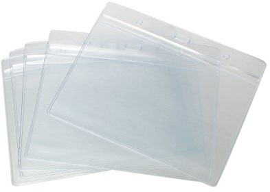 CKB LTD A6 Horizontal/Landschaft Extra größ klar/durchsichtig ID Wasserdichte Kunststoff Kartenhalter mit Dichtungsverschluss, Beutelgröße 175x118mm, Kartengröße 148x105mm - 100 Stück
