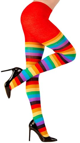 Widmann - Strumpfhose, Regenbogen, 75 DEN, Karneval, Mottoparty