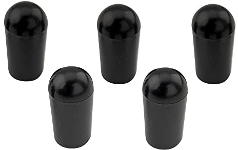 Musiclily Metric 4mm 3 Way Guitar Toggle Switch Tips Caps Pickup Selector Knobs for Les Paul Style Electric Guitar, Black (Set of 5)