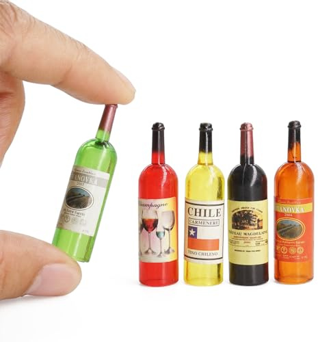 Odoria 1/6 Scale Dolls House Miniature Wine Bottles 5Pcs Dollhouse Accessories