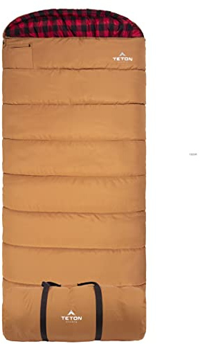 Teton -35F Degree Deer Hunter Sleeping Bag. Warm and Comfortable Camping Sleeping Bags, Teton Tough Canvas Shell for Camping, Hunting, and Cold Weather