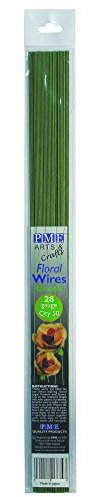 PME Alambres Florales para Flores Verde Calibre 28, 36 cm, Paquete de 50