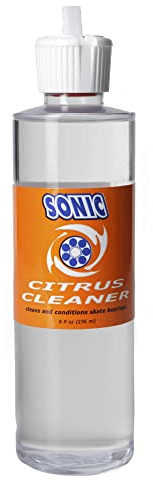 SONIC Citrus Skate Bearing Cleaner, Cleans Inline Skate, Roller Skate and Skateboard Bearings, Earth friendly, 8 oz, Made in USA