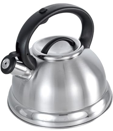 Buckingham Bouilloire sifflante rétro à Induction en Acier Inoxydable, Matte, 3 l