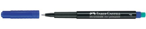 Faber-Castell Multimark Permanentmarker, fein, Blau, 10 Stück