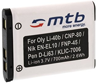Batterie D-Li63 pour Pentax Optio L30, L40, M30, M40, T30, V10, W30