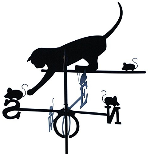 Girouette chat et souris en fer forgé grand modèle
