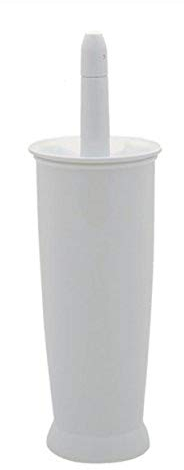 Addis Closed Toilet Brush Set, Plastic, White, 12.5 x 12.5 x 39 cm, 510284