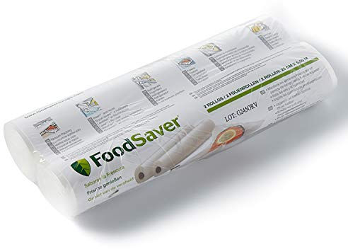 FoodSaver Reusable Vacuum Rolls | 28 cm x 5.5 m | Large BPA-Free Vacuum Sealer Rolls for Vacuum Sealer Machine | BPA Free | 2 x Vacuum Bag Rolls (FSR2802)
