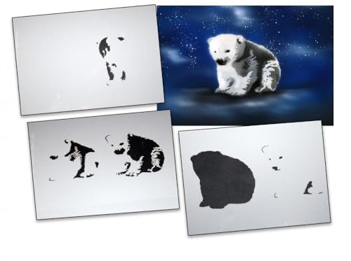 AS-004 Eisbär Step by Step Airbrushschablone Größe M