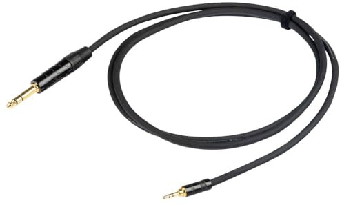 Proel CHLP185LU15, Cavo audio professionale bilanciato con connessioni jack Stereo Ø 3.5 mm Yongsheng a jack Stereo Ø 6.3 mm Yongsheng, 1.5m, Nero
