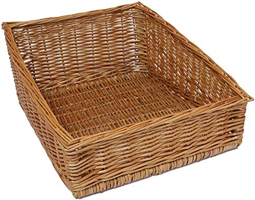 großer Brotkorb aus Weide in 3 Größen, Regalkorb, Brötchenkorb (40x50 cm) | Auslagekorb, Weidenkorb, Aufbewahrungskorb, Brotkörbchen