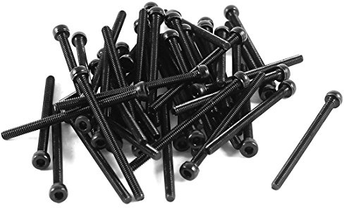 sourcing map 12.9 Stahllegierung Rändelschraube mit Schrauben 50 Stück | mit Innensechskant Senkkopfschraube M2 x 30 mm