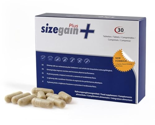 SizeGain Plus – Natürliches Nahrungsergänzungsmittel für Vitalität und männliches Wohlbefinden – 30 Kapseln