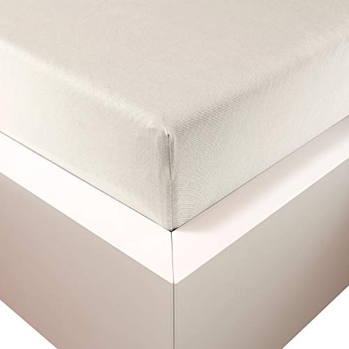 Traumschloss Spannbetttuch »Premium Plus« Mako Baumwolle mit Lyocell & Elasthan | Edel-Jersey | wärmt im Winter & kühlt im Sommer | Schnee | 180-200x200-220cm