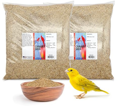 Morning Bird Canary Seed 18 lbs (2-Pack, 9 lbs Each), Nutrient-Rich Bird Seed, Creamy Golden Grain Powerhouse - Supports Healthy Feathers & Strong Bones – Natural Daily Nutrition for All Bird Types
